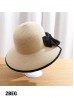 Wide Brim V-Back Summer Hat W/ Ribbon Bow 